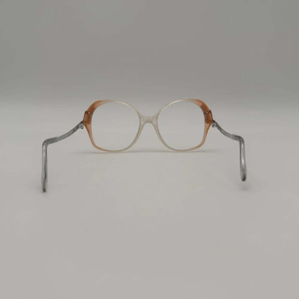 Vintage Univis Eye Mystique CM46 Sand Pearl Geometric Oversized Eyeglasses Frame
